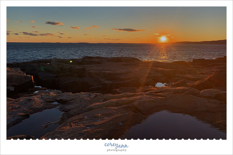 Sunset at Schoodic Peninsula in Maine