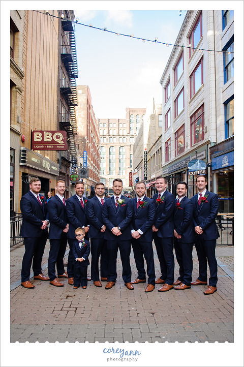 Groom and Groomsman in Downtown Cleveland