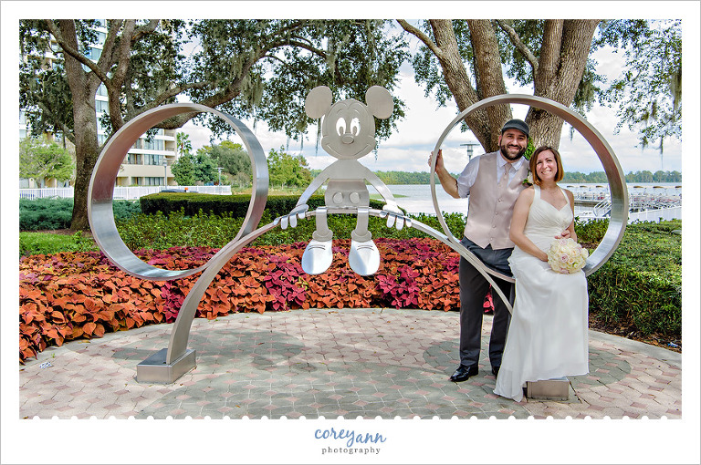 Wedding photo at Walt Disney Contemporary Resort Mickey Ears