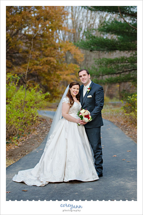 Fall wedding portrait in Westlake Ohio