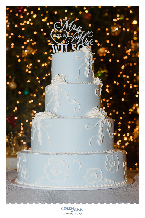 Ice Blue Wedding Cake by Wild Flour Bakery 