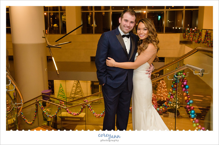 Wedding portrait at Hilton in downtown Cleveland