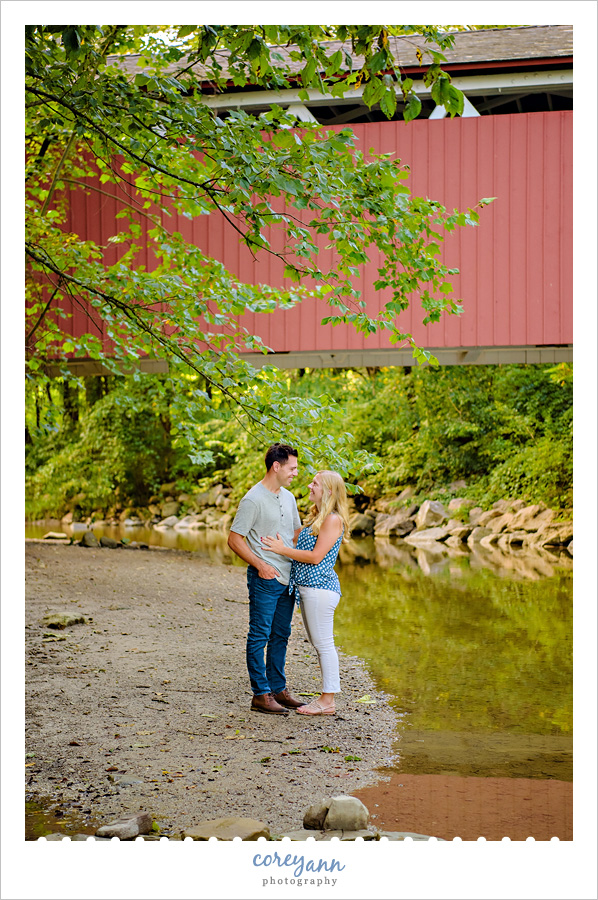 Everett Road Covered Bridge Engagement Session