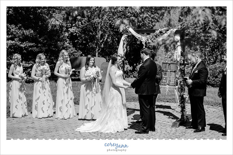 Wedding ceremony in May at Secrest Arboretum