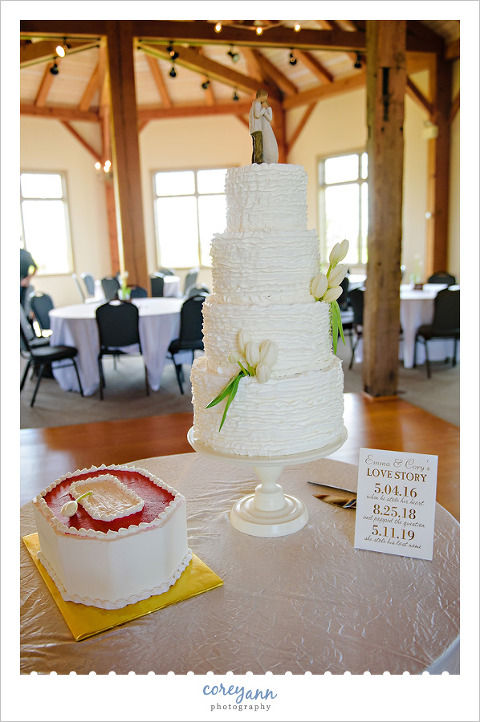Wedding Cake at Reception at Quailcrest Farm