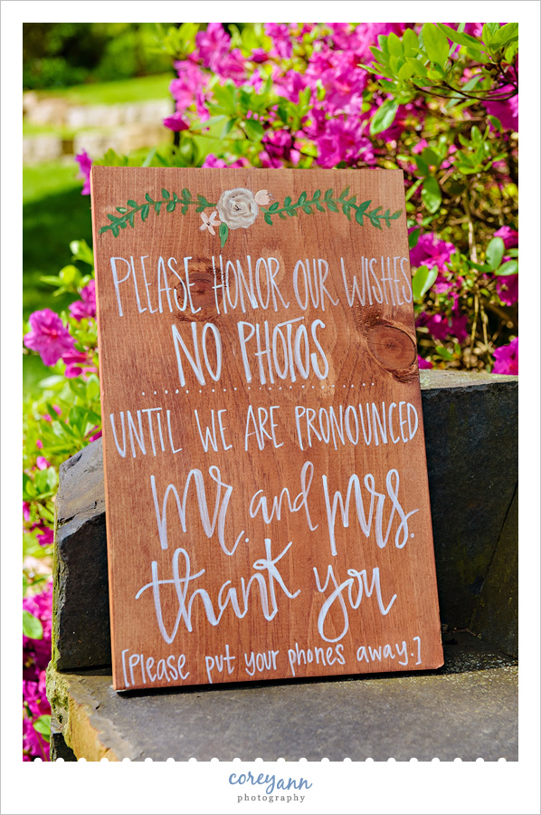 Unplugged Wedding Ceremony Sign