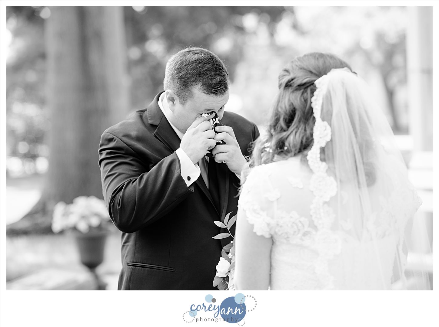 First Look before Wedding at Reeves Victorian Home