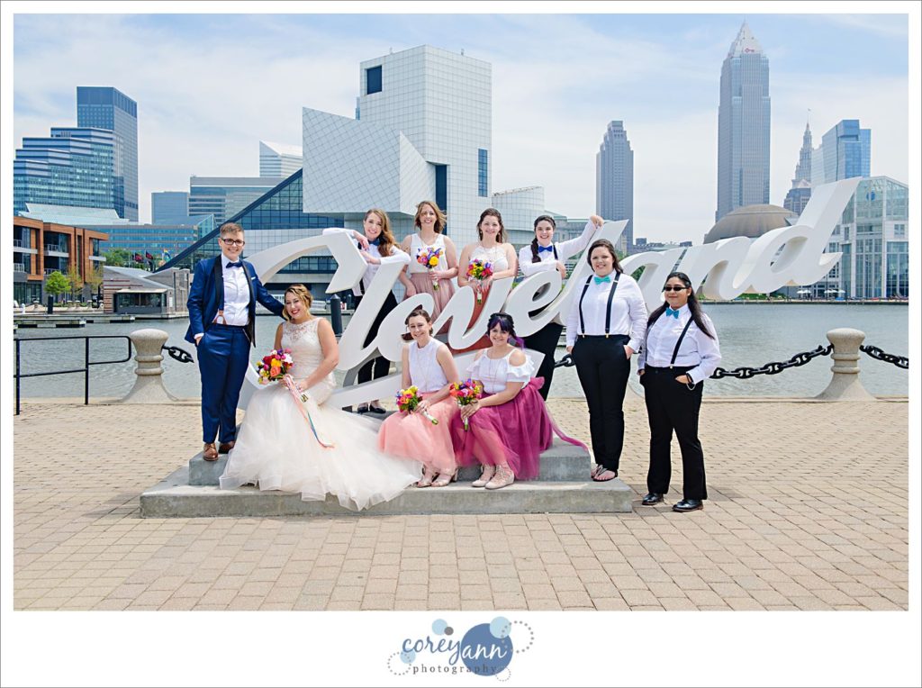 Wedding Bridal Party Portrait in Cleveland