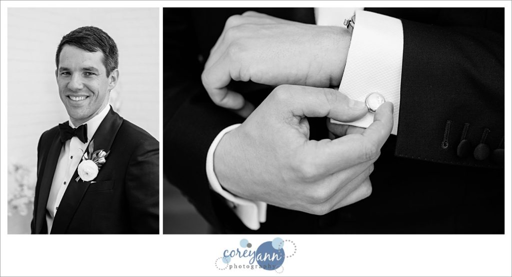 Groom and Groomsman Getting Ready for Wedding in Cleveland