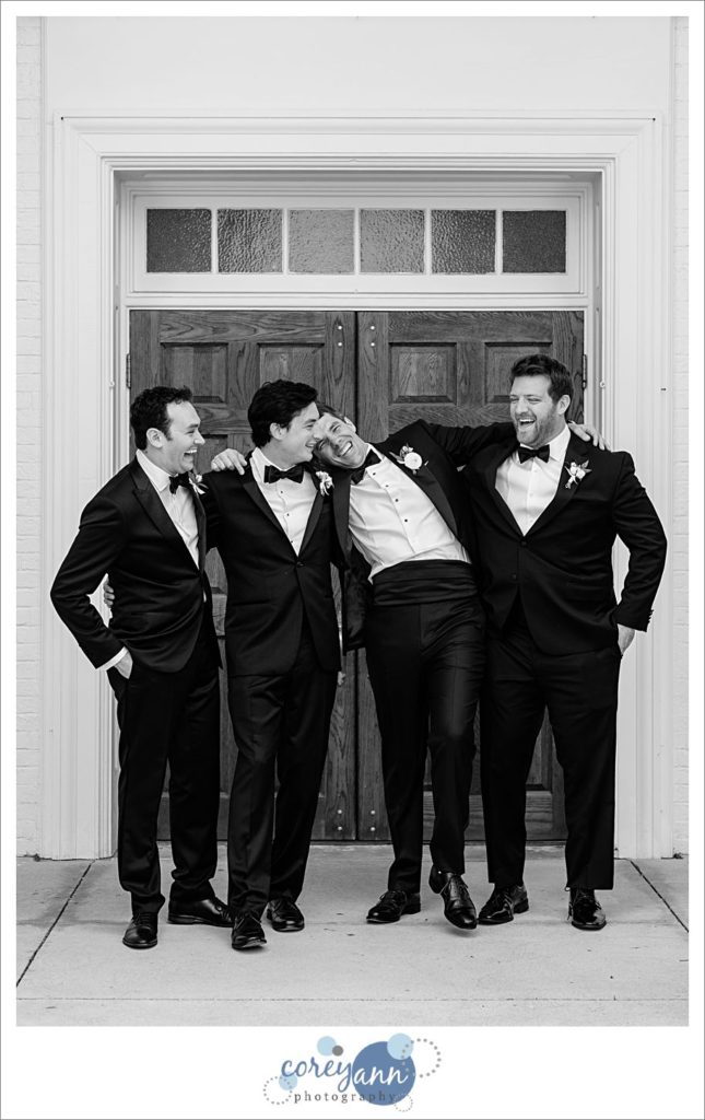 Groom and Groomsman at St. Dominic in Shaker Heights