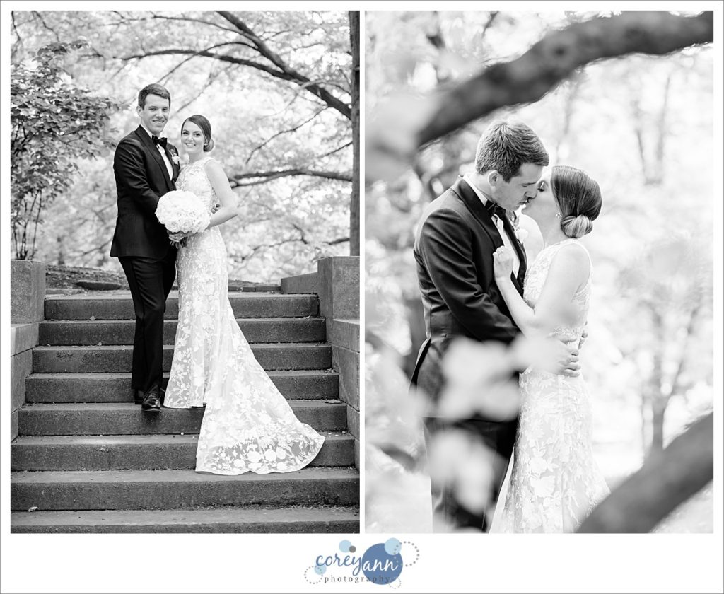 Wedding portrait at Cleveland Cultural Gardens in Ohio