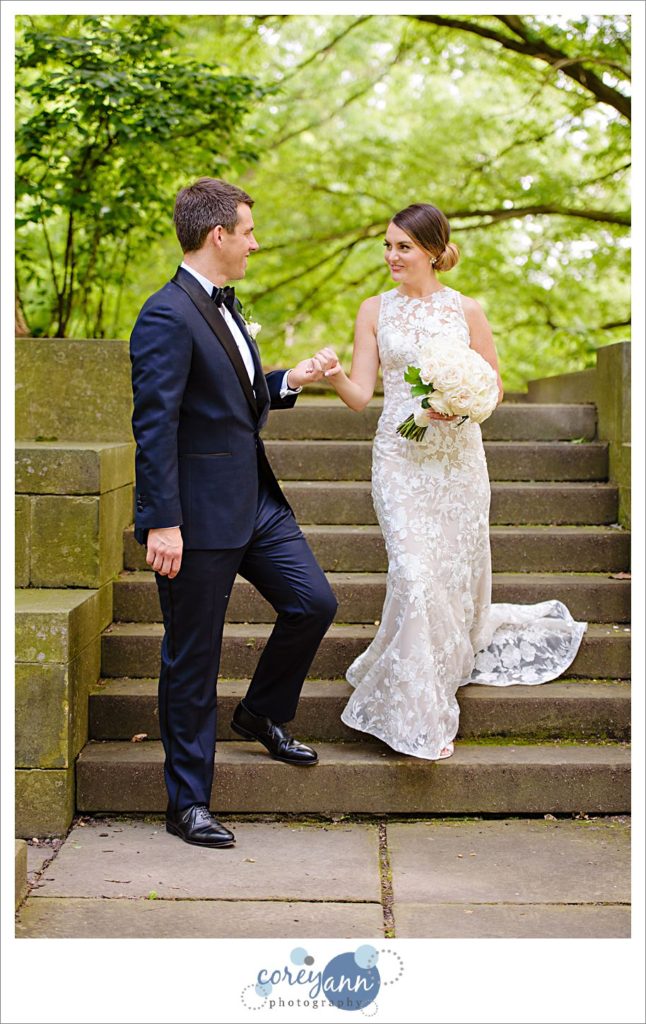 Wedding portrait at Cleveland Cultural Gardens in Ohio