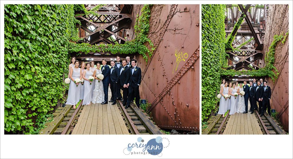 Wedding bridal party in Cleveland flats