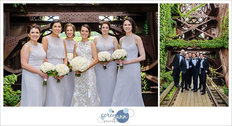 Wedding bridal party in Cleveland flats