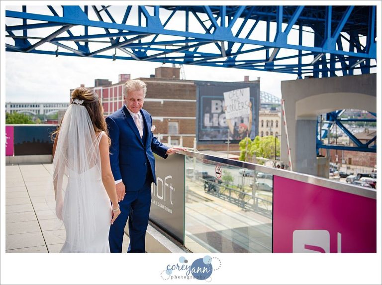 father daughter first look at aloft cleveland