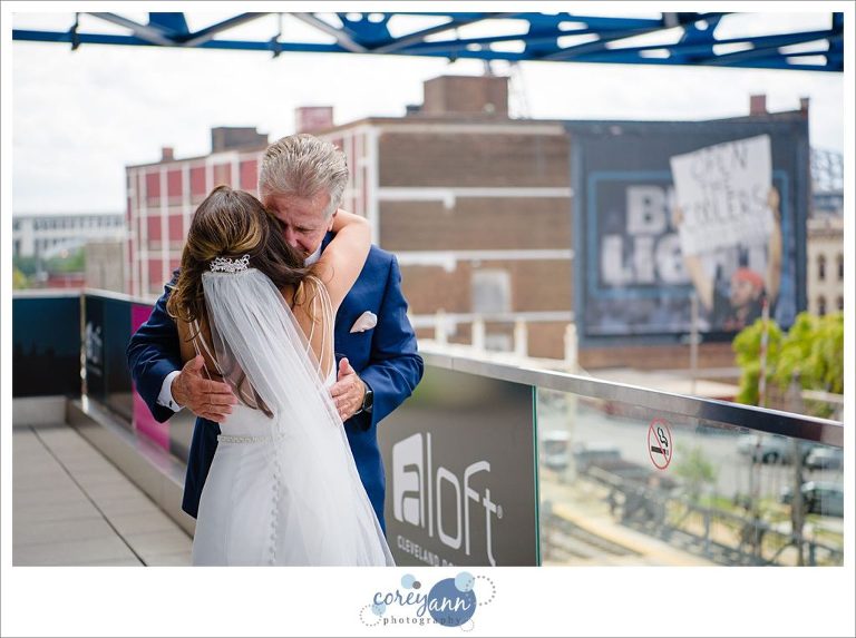 father daughter first look at aloft cleveland
