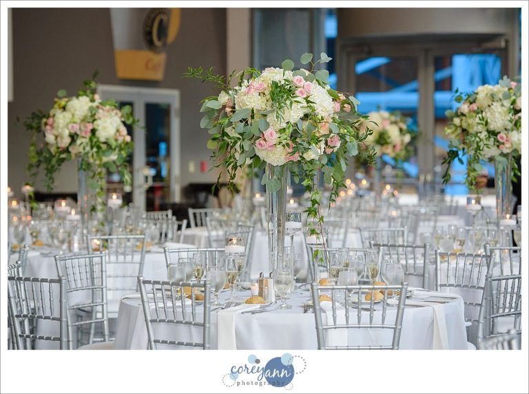 White and Pink Wedding Reception Decor