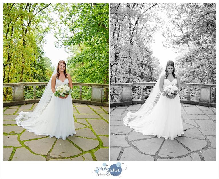 Bride before wedding at Stan Hywet in Akron