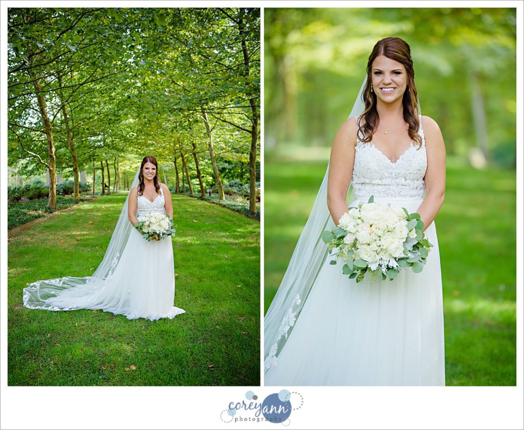 Bride before wedding at Stan Hywet in Akron