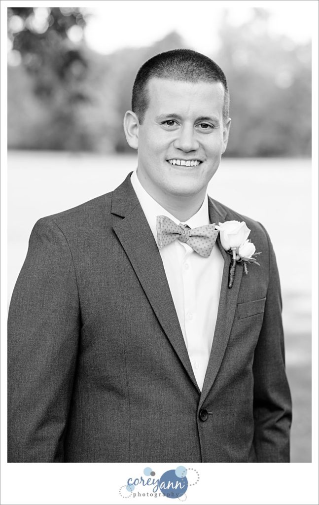 Groom before wedding at Stan Hywet in Akron