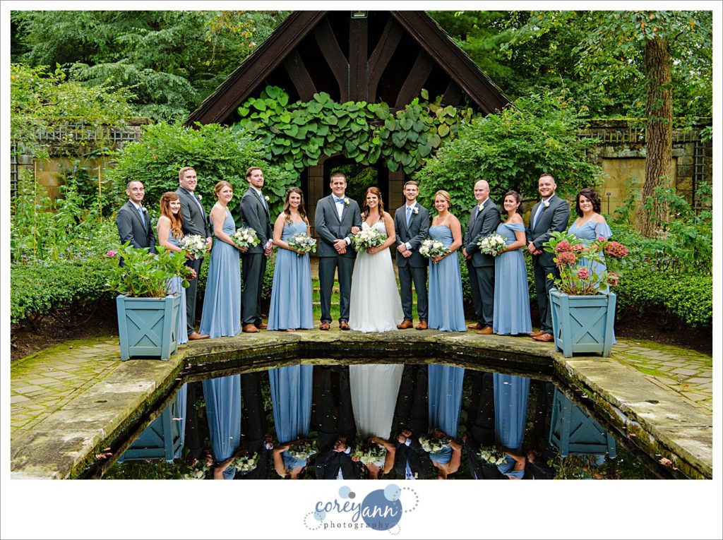 Grey and blue wedding bridal party