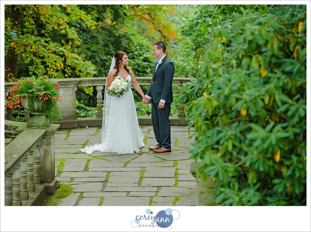 Wedding portrait on West Terrace at Stan Hywet