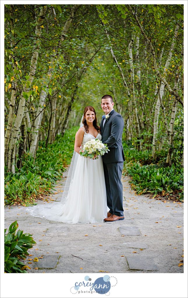 Wedding Portrait at Stan Hywet in Birch Allee