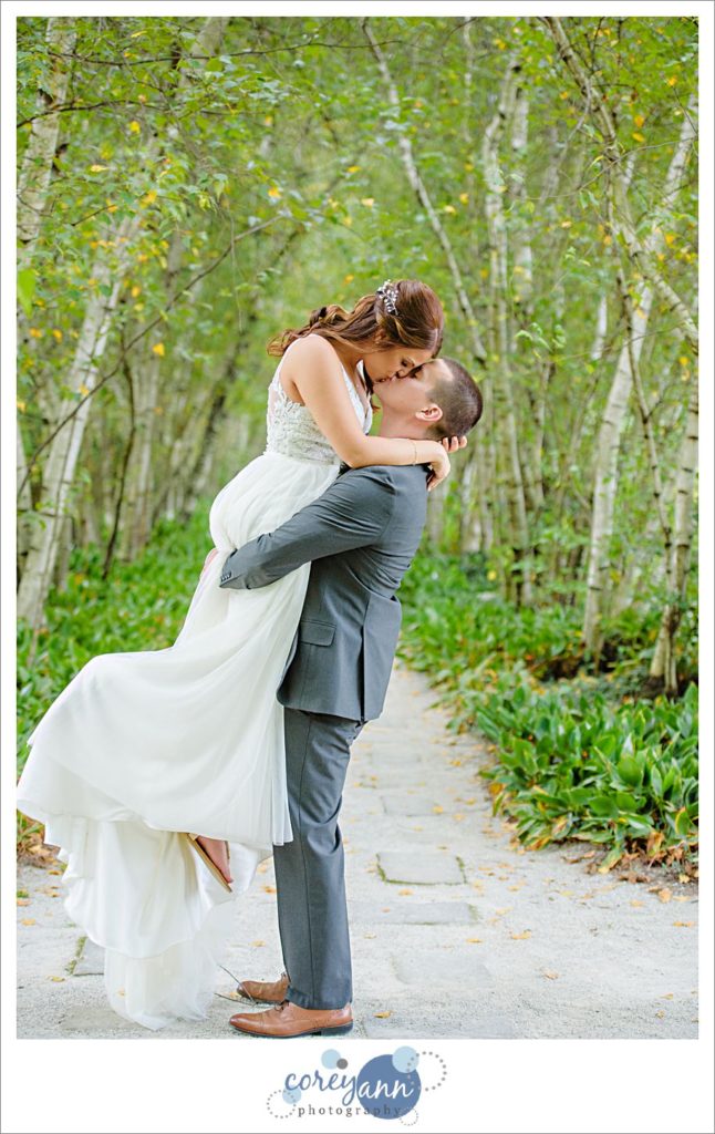 Wedding Portrait at Stan Hywet in Birch Allee