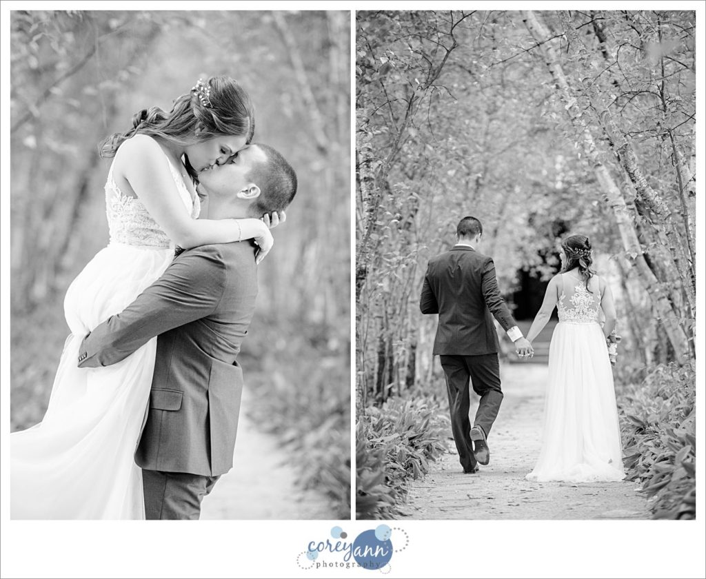 Wedding Portrait at Stan Hywet in Birch Allee