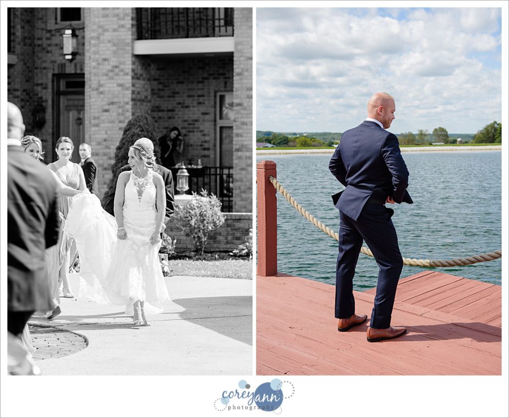 Bride and Groom first look before wedding in Ohio