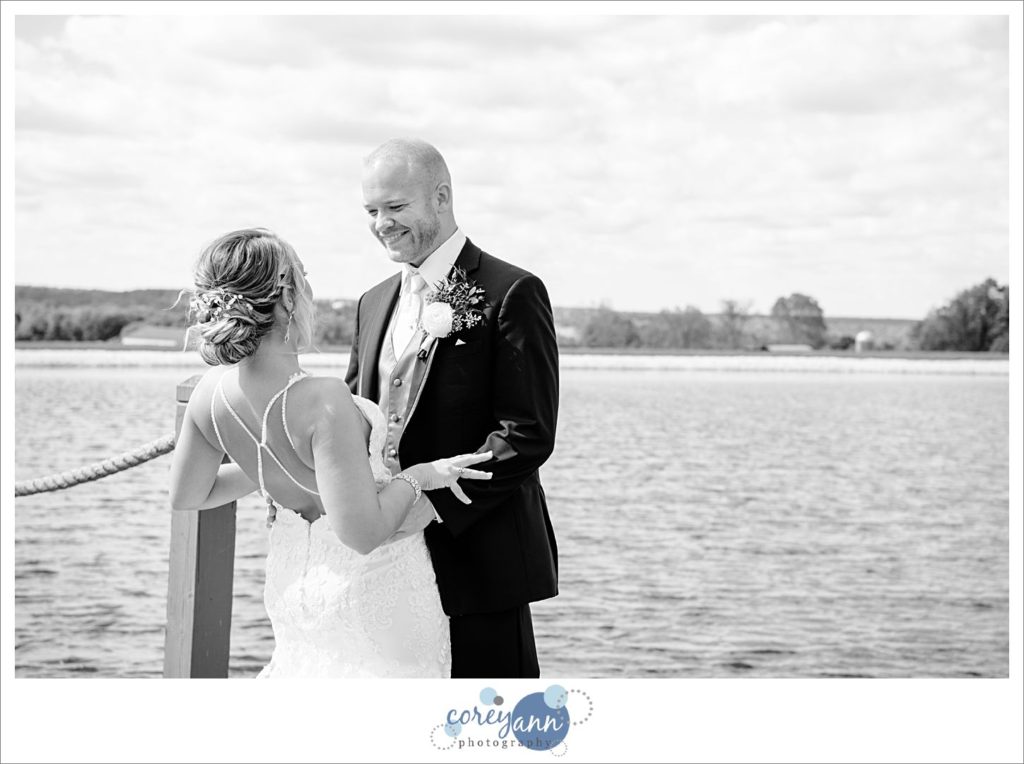 Bride and Groom first look before wedding in Ohio
