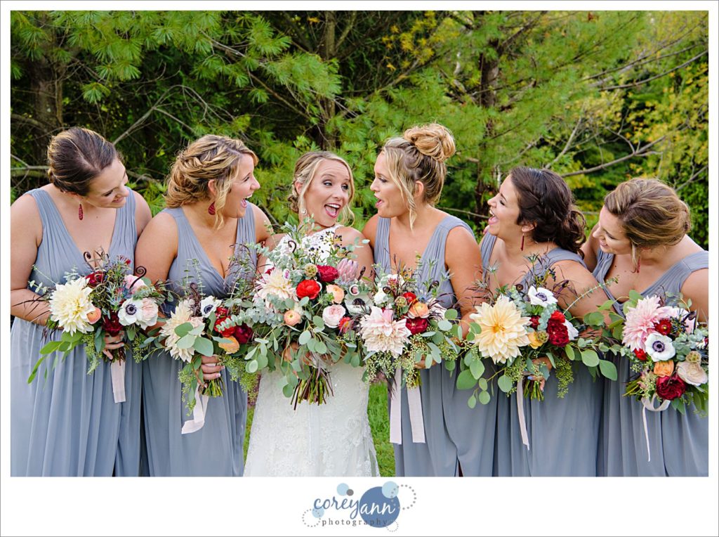Bride and Bridesmaids before wedding in Ohio