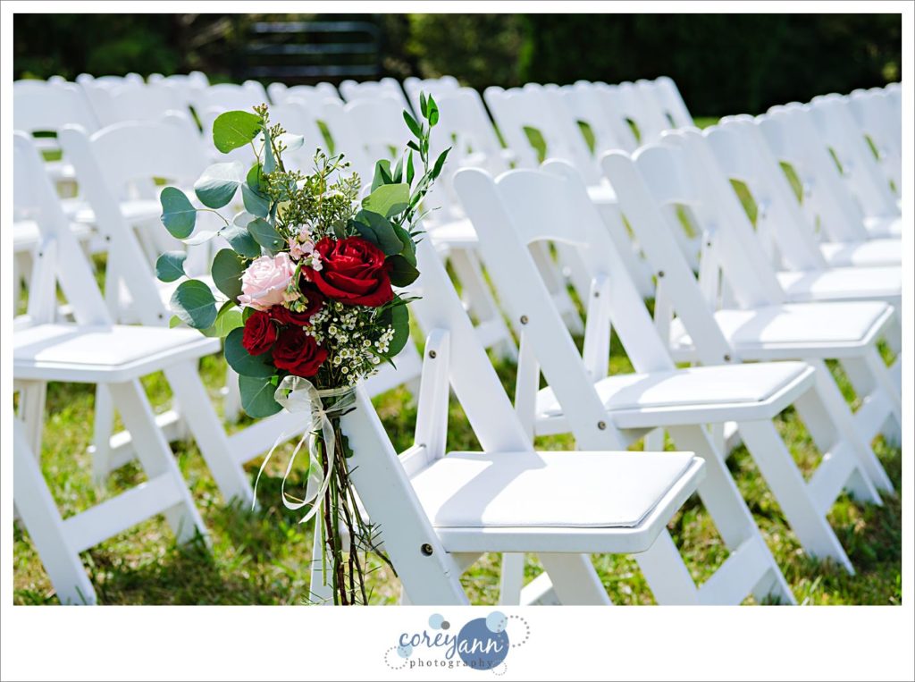 Outdoor wedding ceremony on a farm in Ohio