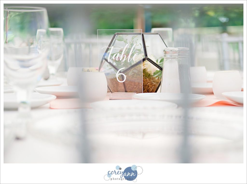 Modern themed wedding reception