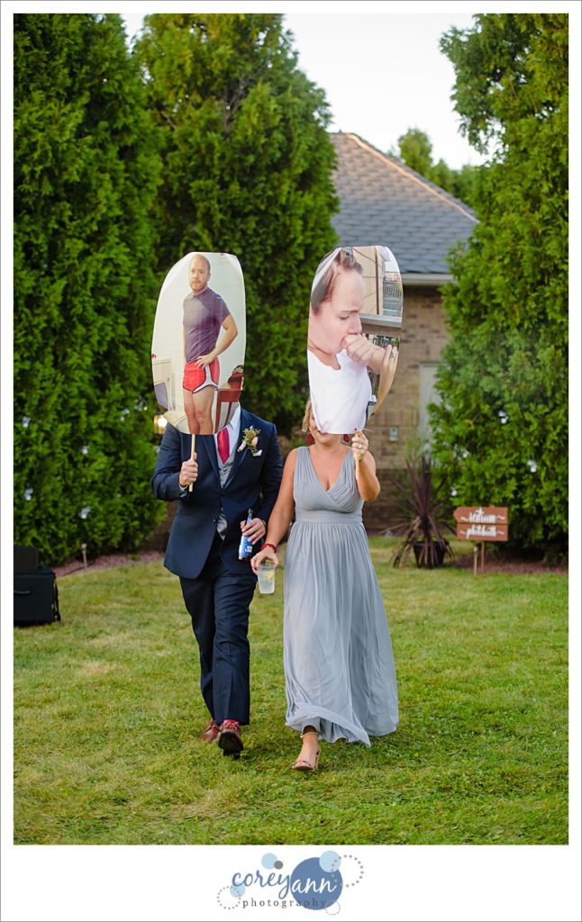 Funny wedding reception entrance in Ohio