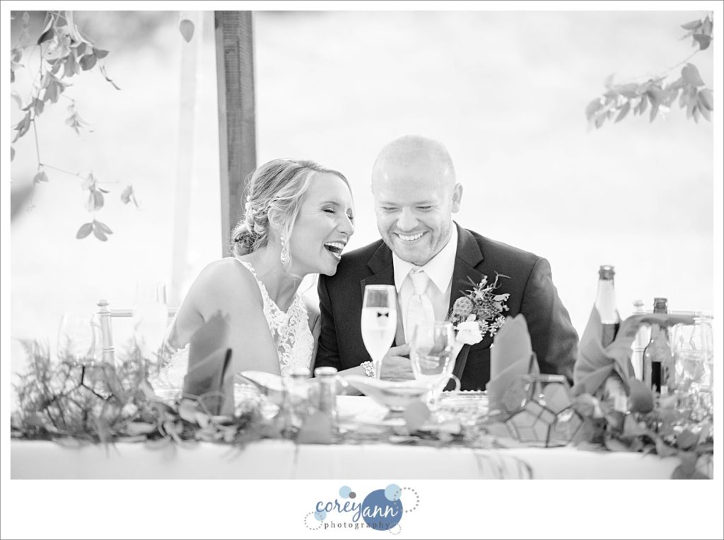 Outdoor wedding reception on a farm in Ohio