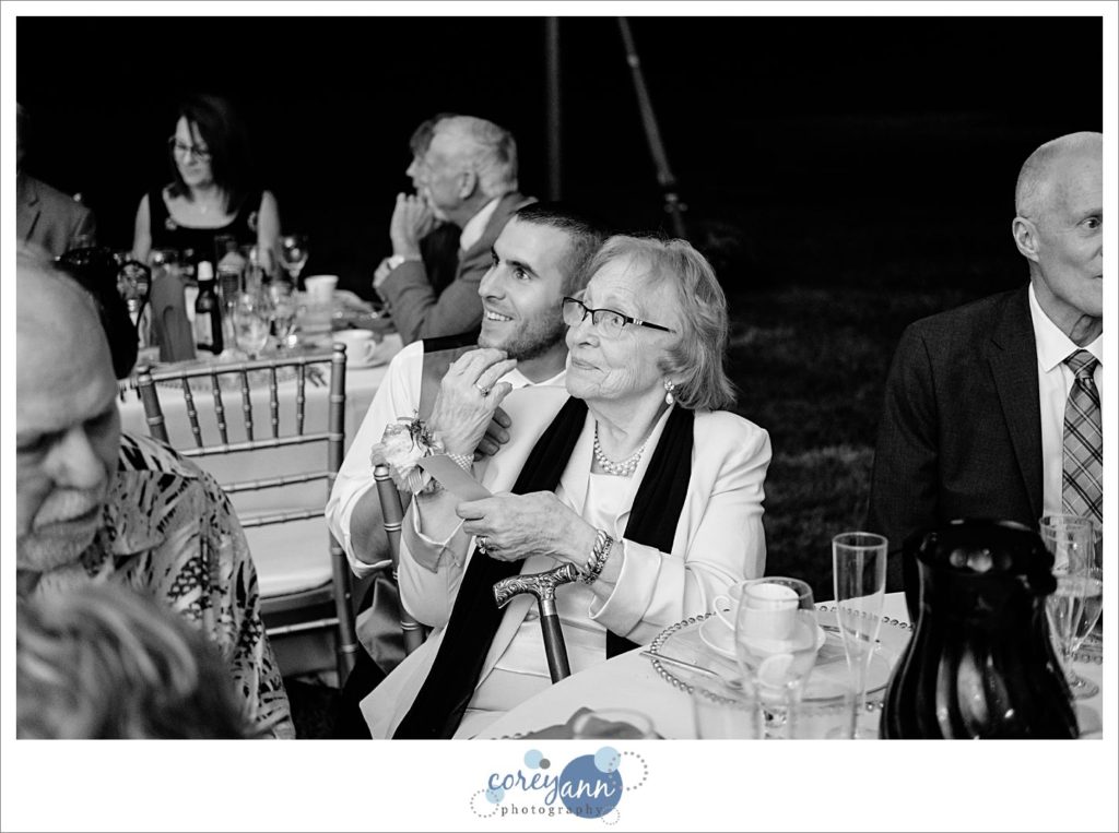 Outdoor wedding reception on a farm in Ohio