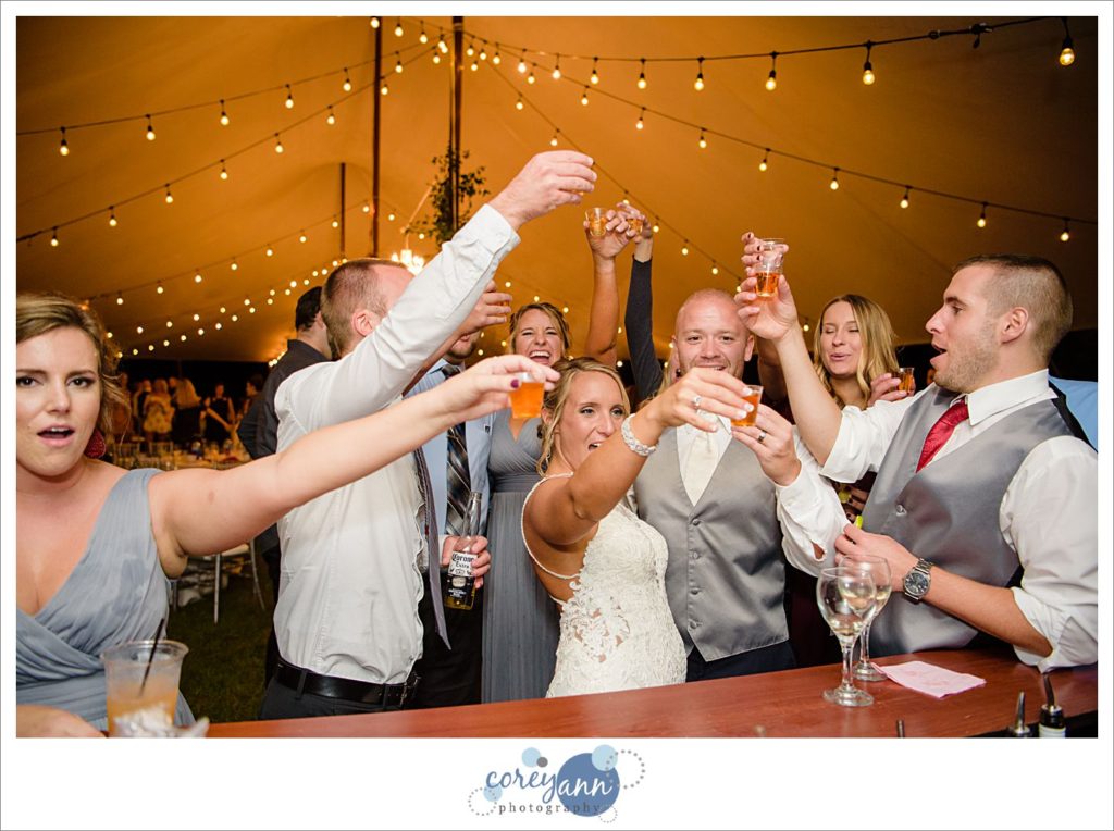 Outdoor wedding reception on a farm in Ohio