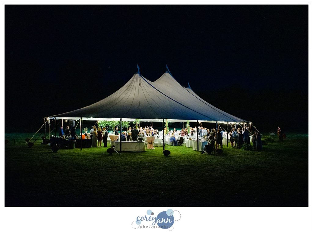 Outdoor wedding reception on a farm in Ohio