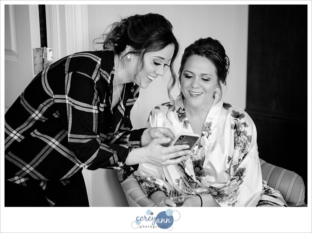 Bride getting ready for wedding at The Westfield Inn in Ohio