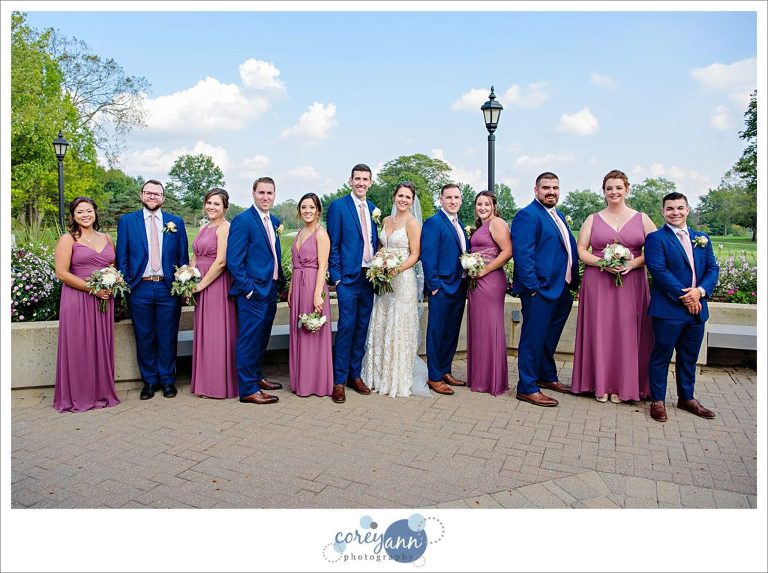 Navy and lavender bridal party