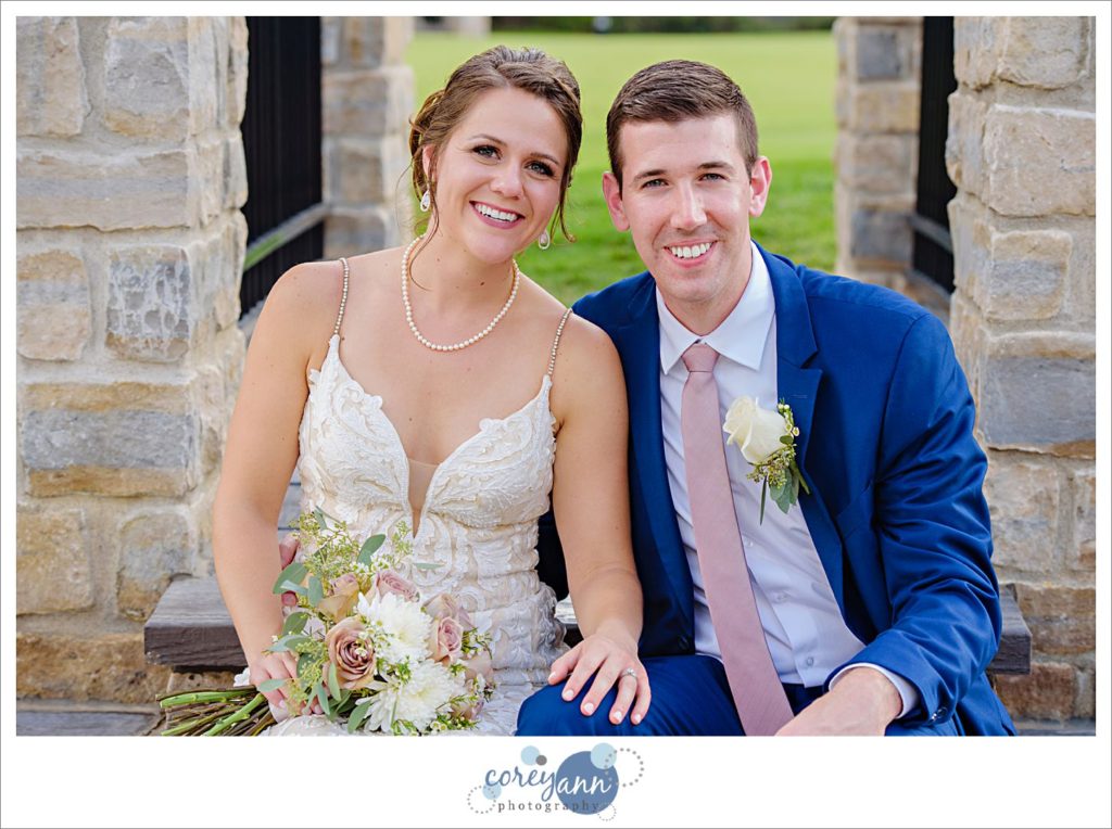 Casual bride and groom wedding portraits 