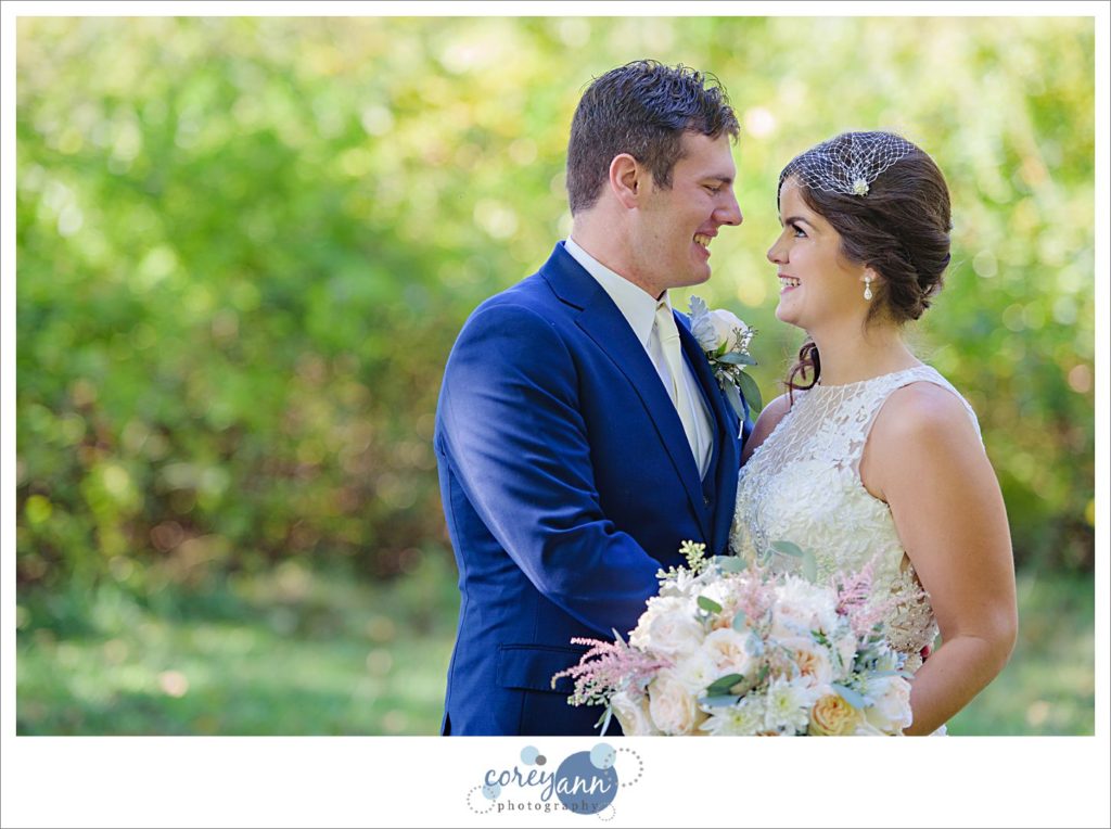 October wedding portrait at Tallmadge Meadows in Ohio