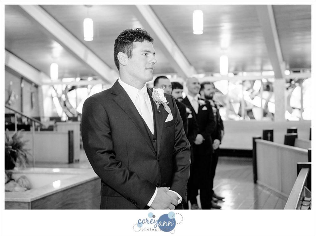 Wedding ceremony at Holy Family Church in Stow Ohio