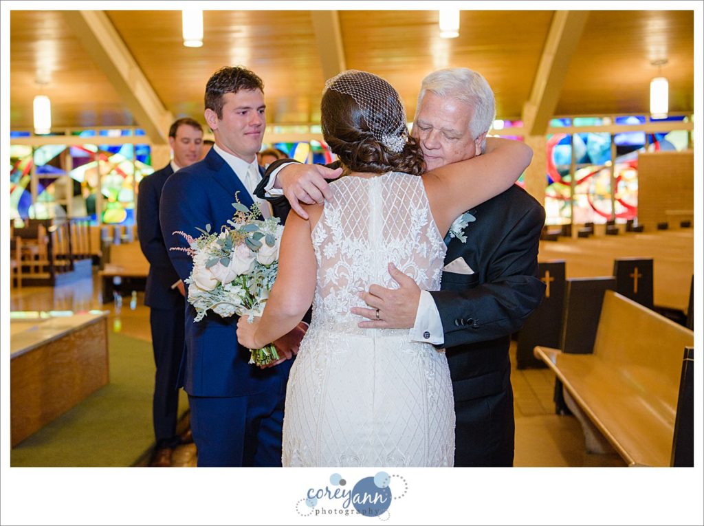 Wedding ceremony at Holy Family Church in Stow Ohio