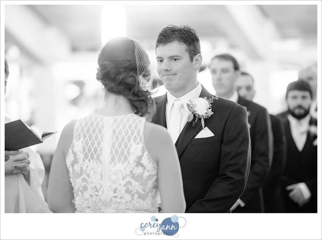Wedding ceremony at Holy Family Church in Stow Ohio