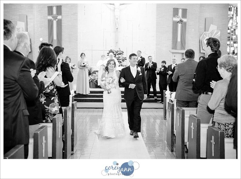 Wedding ceremony at Holy Family Church in Stow Ohio