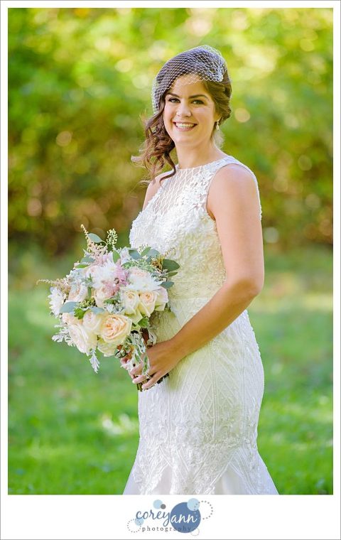 Morilee bridal gown on Ohio October wedding