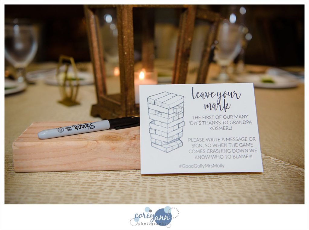 Wedding jenga guest book