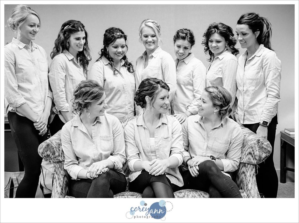 Bride and Bridesmaids before wedding at Parkside Church